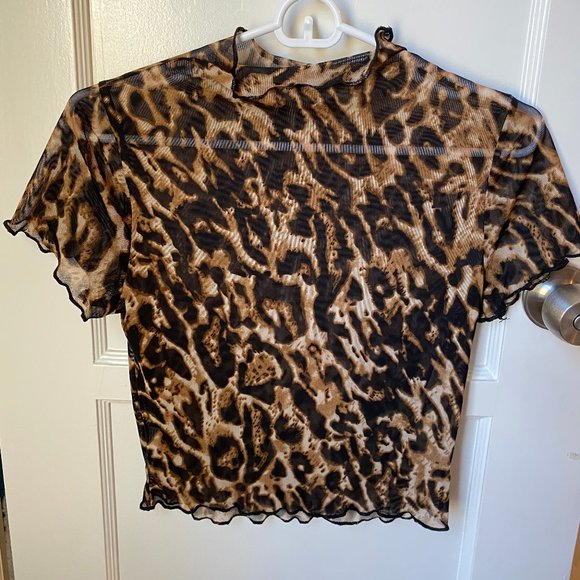 Verge Girl Tops - Verge Girl Sheer Cheetah Top